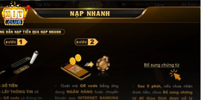 Quy trình nạp tiền HITCLUB trên từng phương thức
